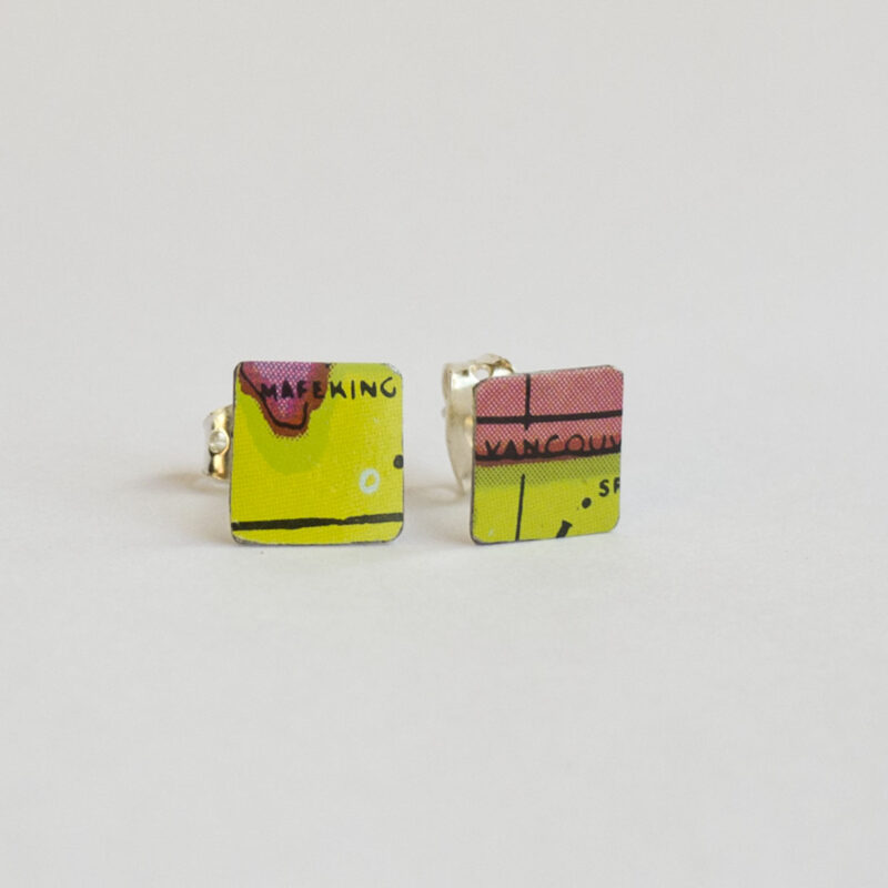 World Piece Tin Globe Ear Studs