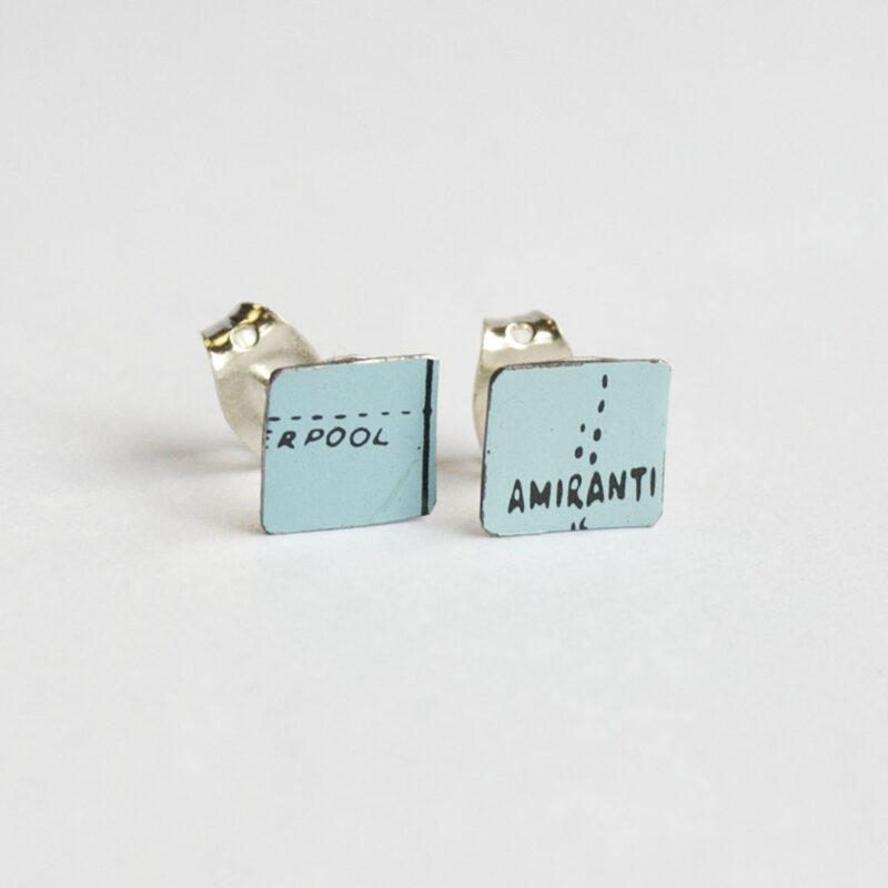 World Piece Tin Globe Ear Studs