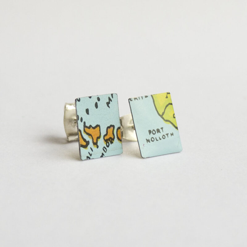 World Piece Tin Globe Ear Studs