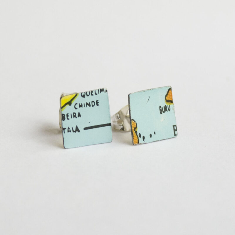 World Piece Tin Globe Ear Studs