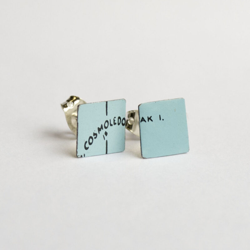 World Piece Tin Globe Ear Studs