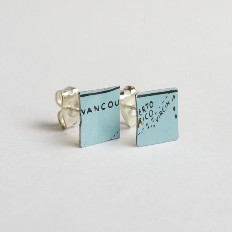 World Piece Tin Globe Ear Studs