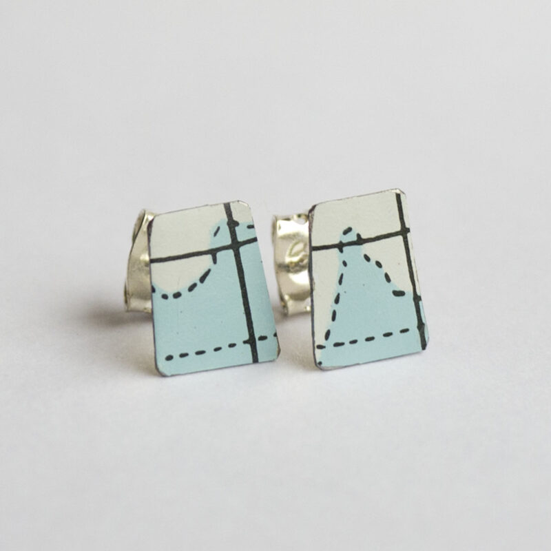 World Piece Tin Globe Ear Studs