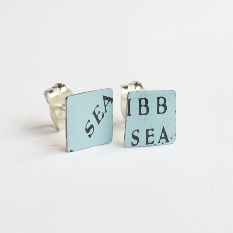 World Piece Tin Globe Ear Studs