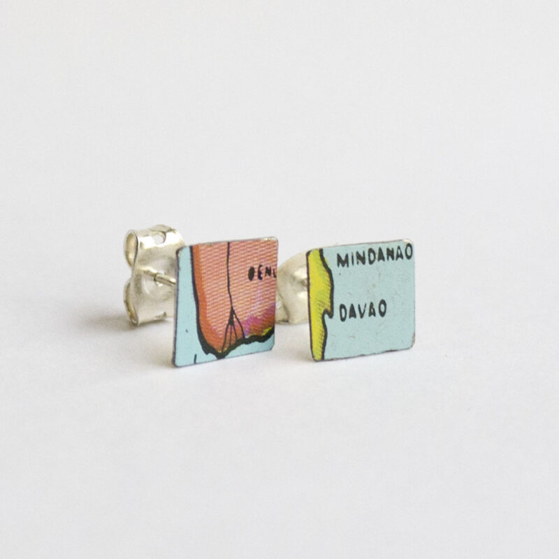 World Piece Tin Globe Ear Studs