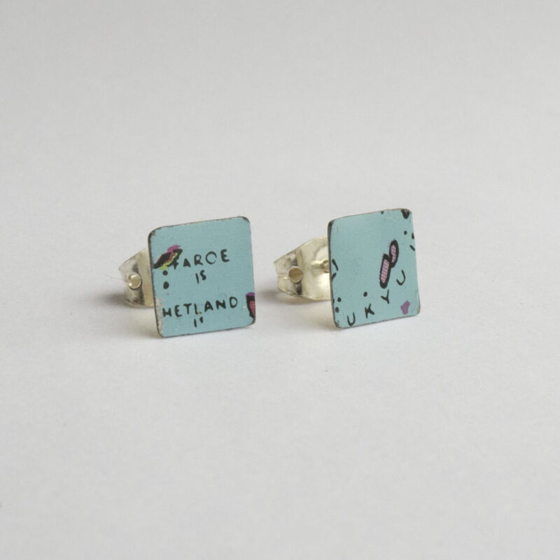 World Piece Tin Globe Ear Studs