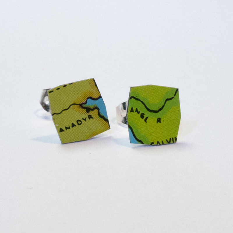 World Piece Tin Globe Ear Studs