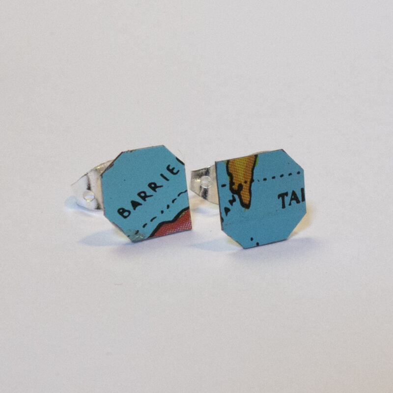 World Piece Tin Globe Ear Studs